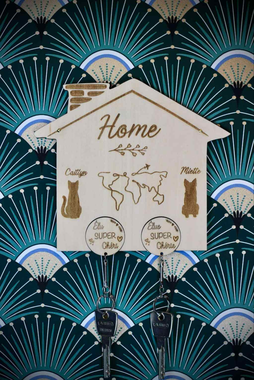 Accroche porte clés et son lot de deux porte&nbsp;clés